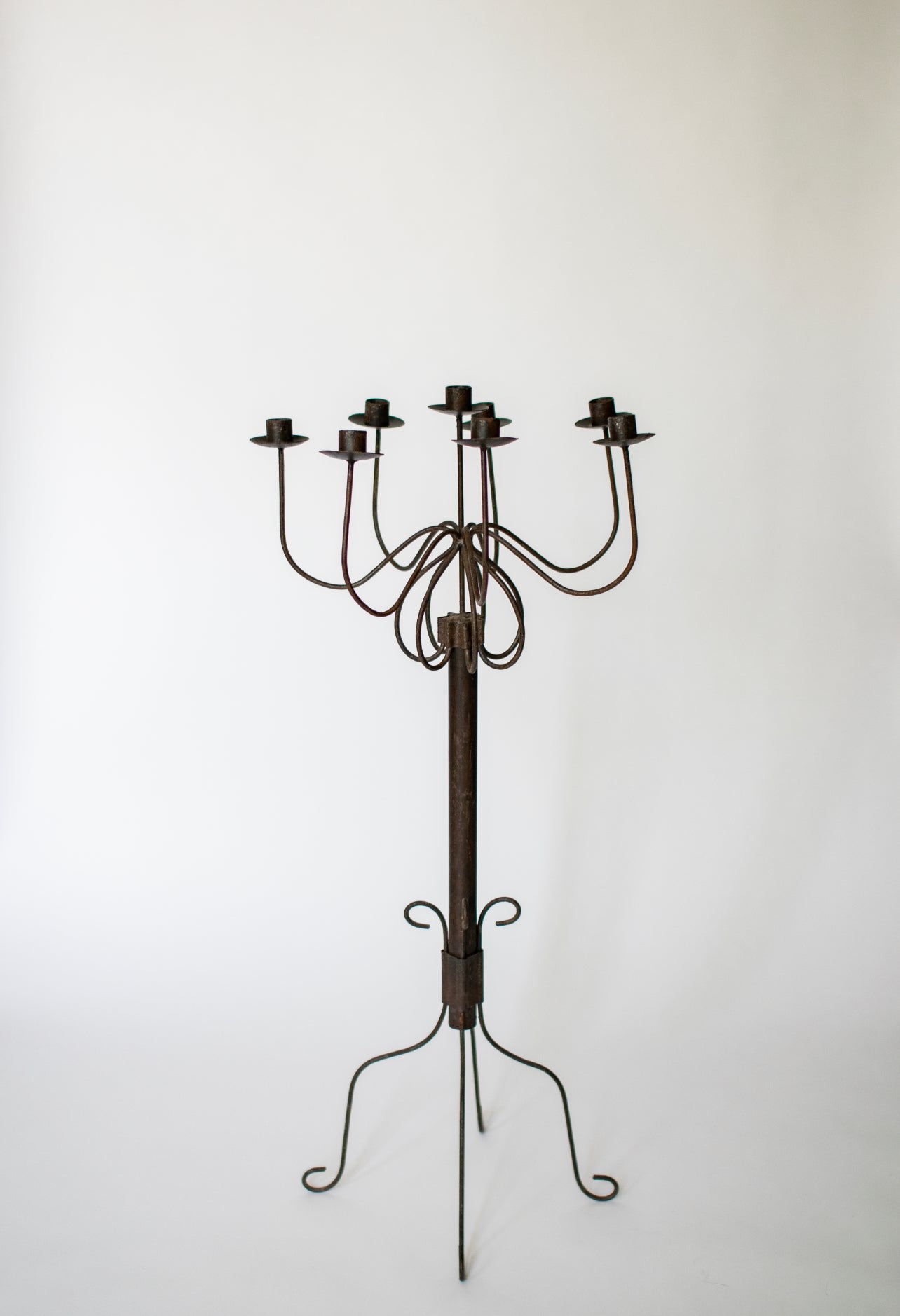 Antique Metal Floor Candelabra