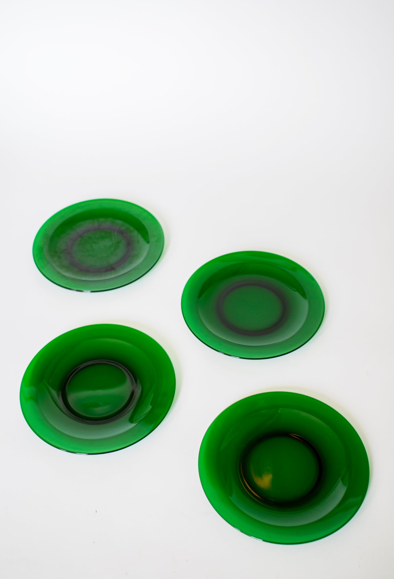 Set of 4 Vintage Green Dinner Plates