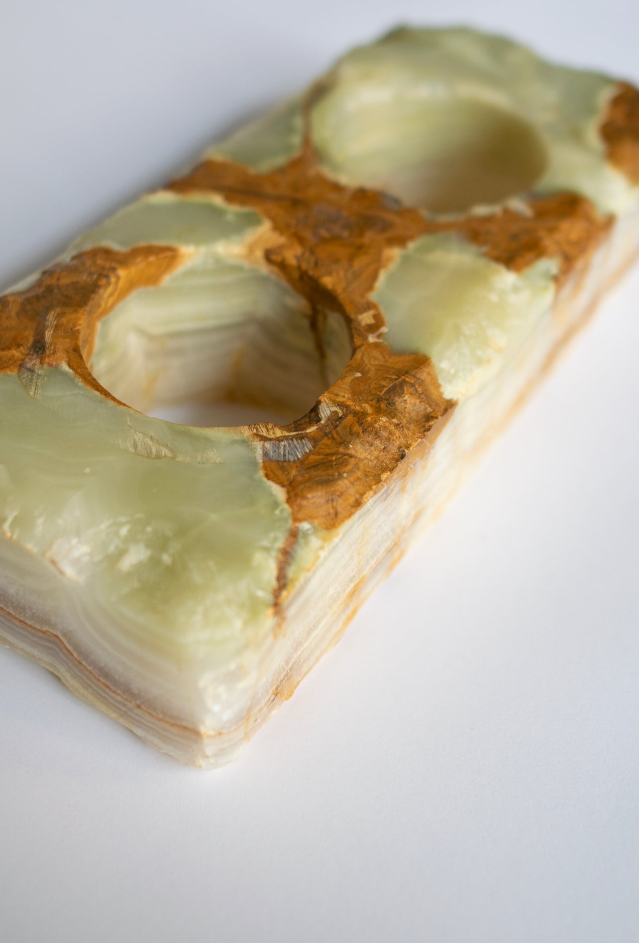 Solid Onyx Candle Holder
