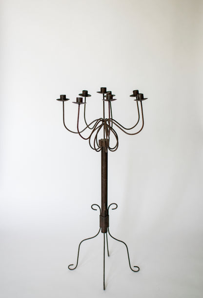 Antique Metal Floor Candelabra