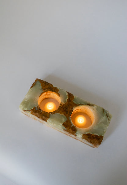 Solid Onyx Candle Holder