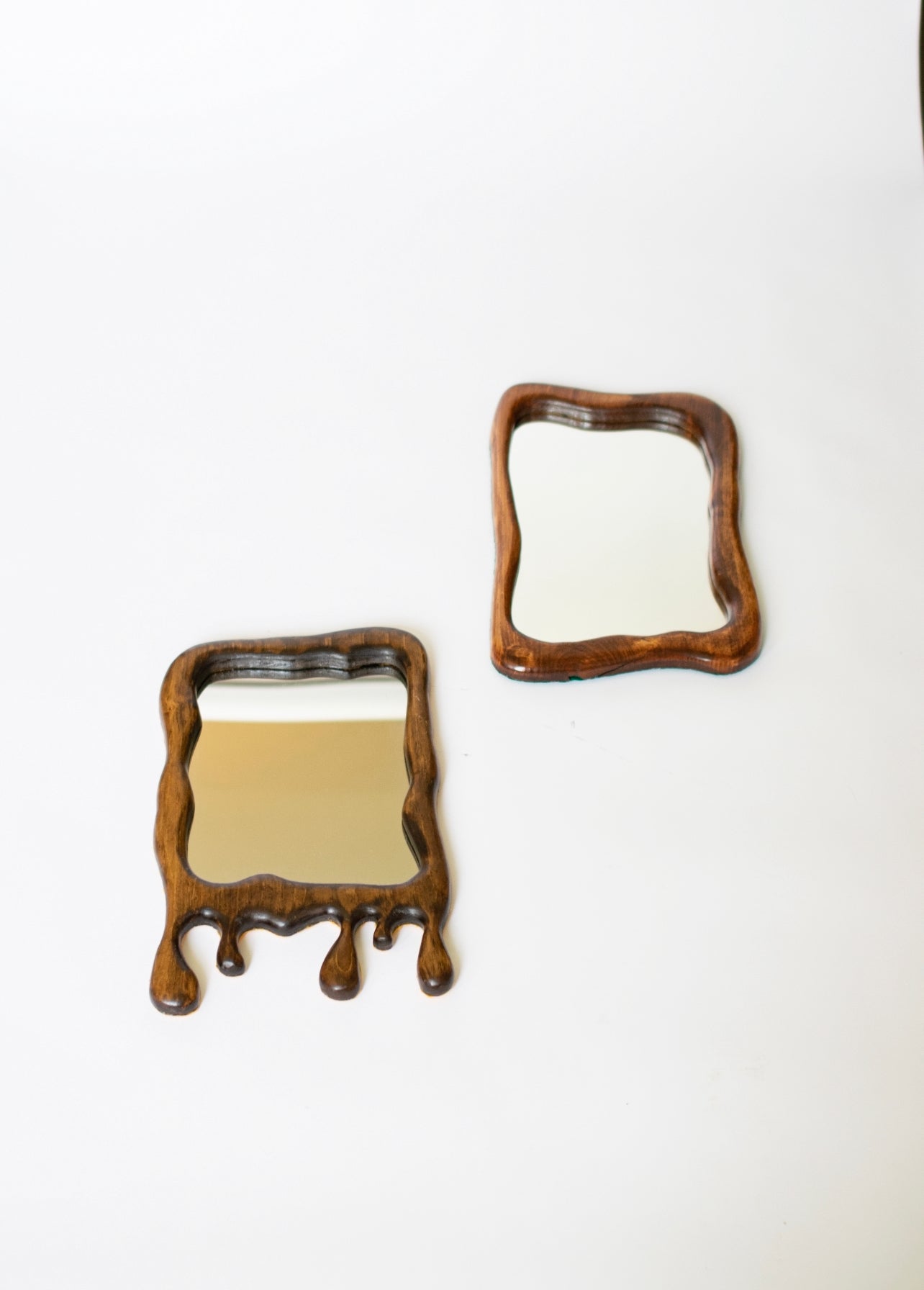 Handmade Wooden Drip Mirror
