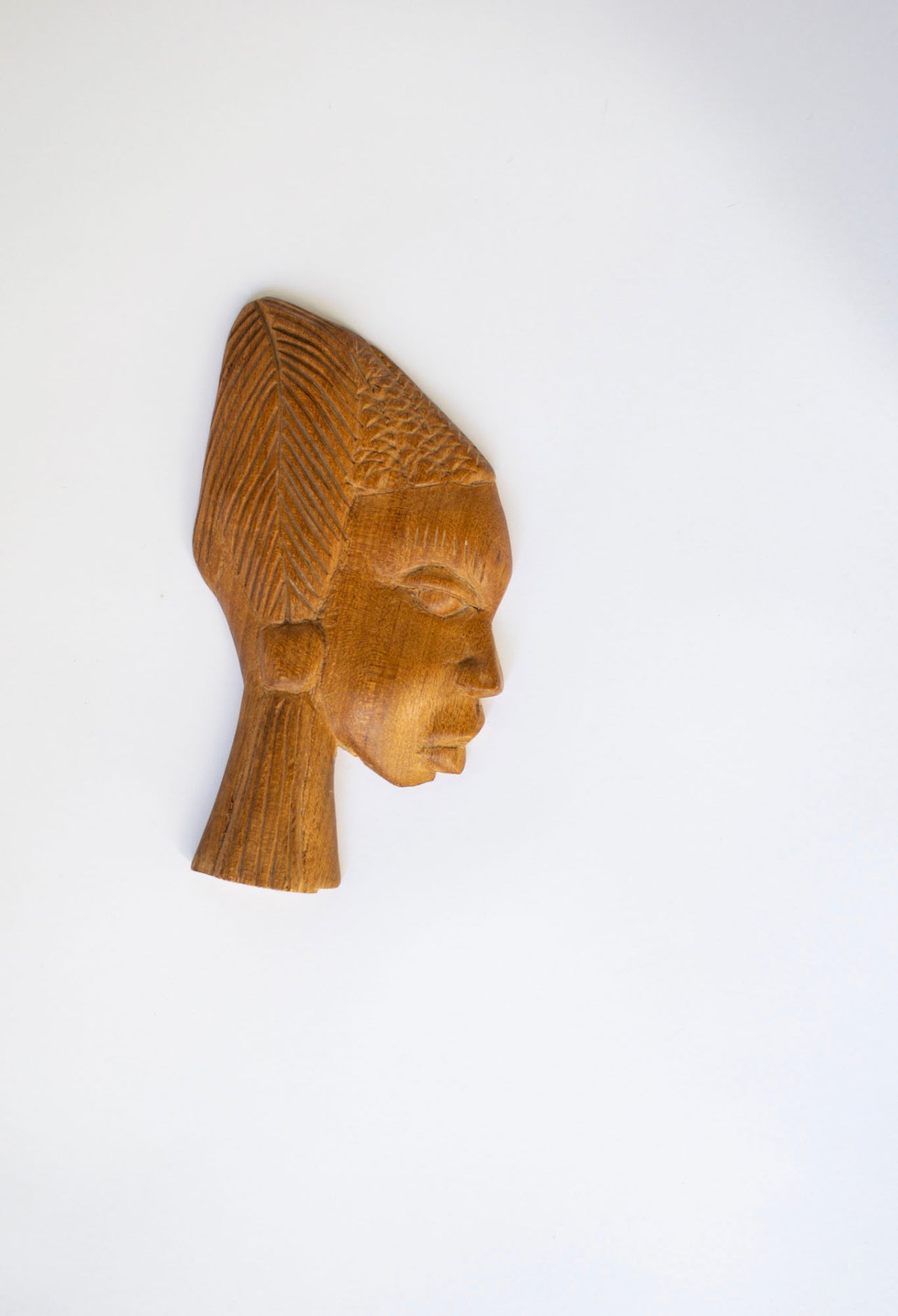 Pair of Vintage Wooden African Folk Art Portraits