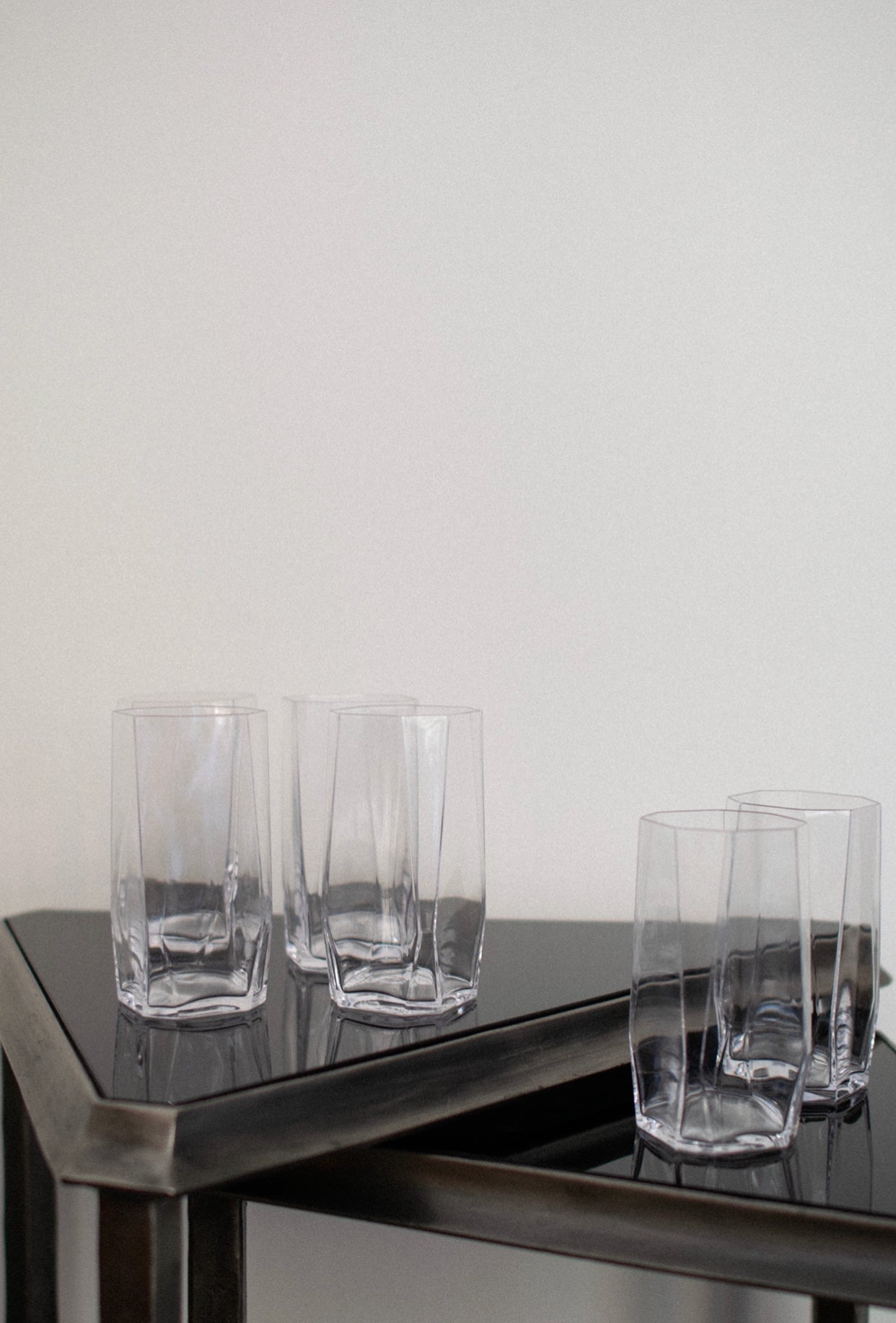 Set of 6 Mid Century Crystal Glasses