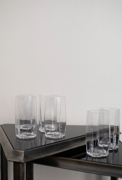 Set of 6 Mid Century Crystal Glasses